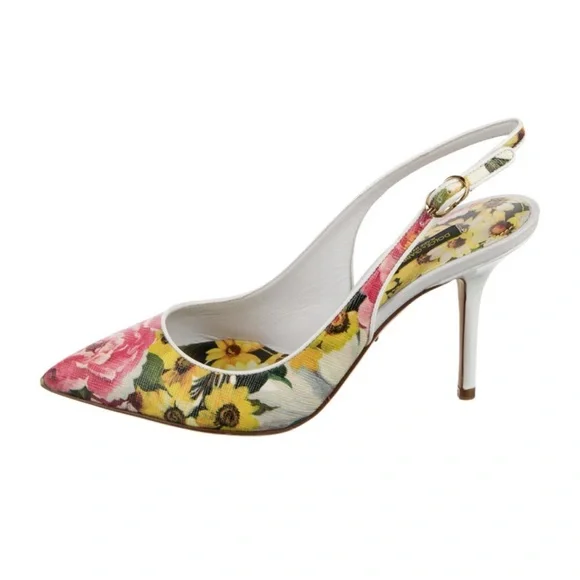 Dolce & Gabbana Floral Slingback Heels - Picture 4 of 11